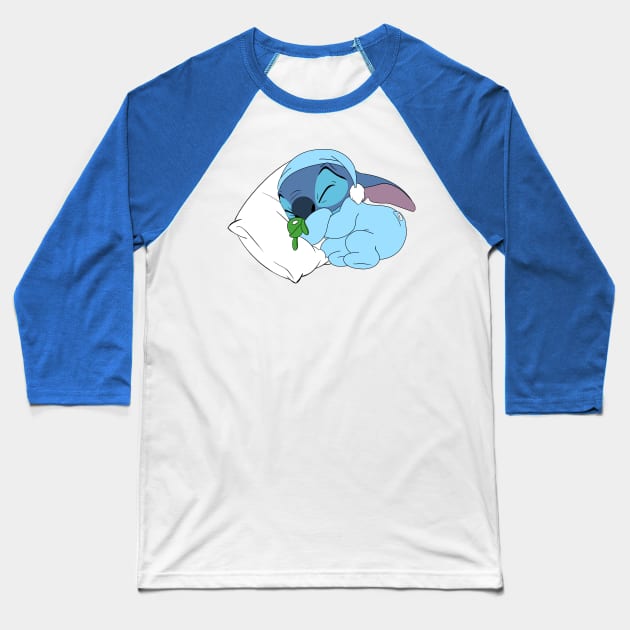 Sleeping Stitch Baseball T-Shirt by Nykos